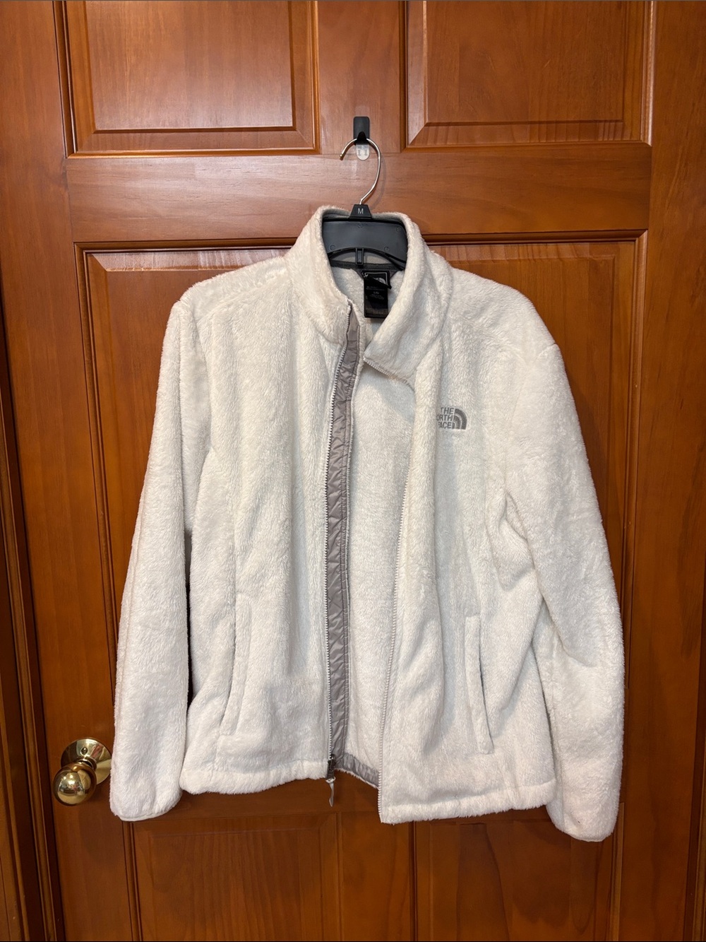 The North Face Cream Plush Full-Zip Teddy Jacket
